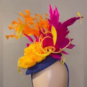 Vibrant Feathered Fascinator